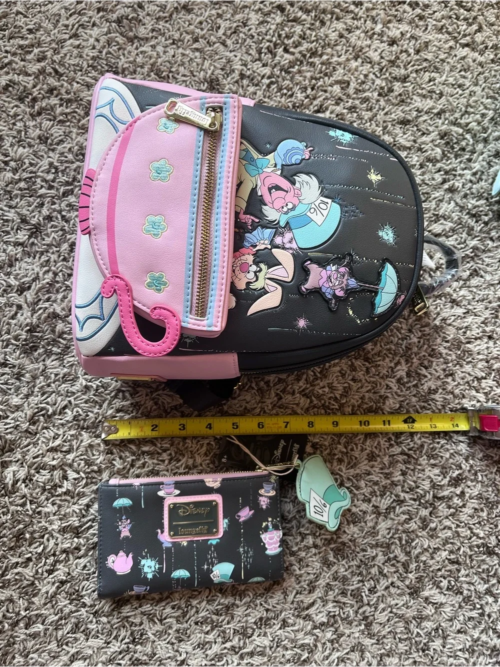 Loungefly Alice & Wonderland Very Unmerry Unbirthday to You Backpack + Wallet